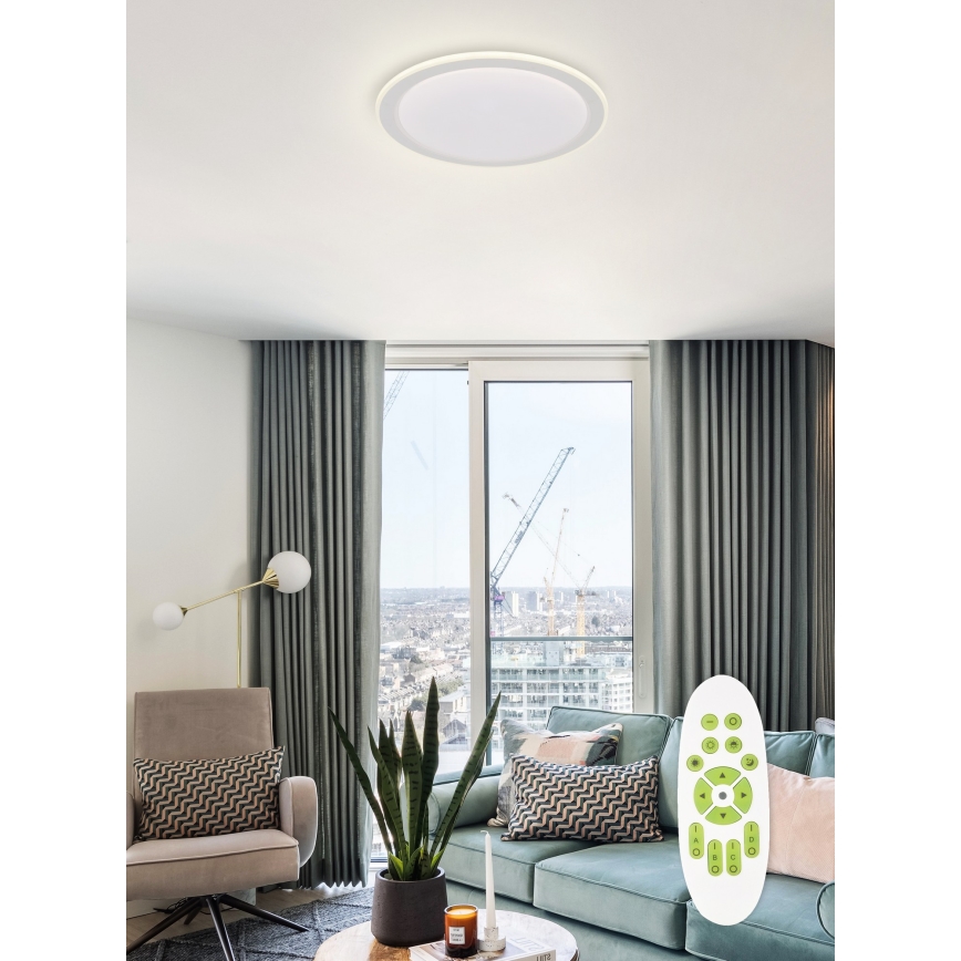Top Light - Himmennettävä LED-kattovalaisin NORMAN LED/60W/230V halkaisija 49 cm valkoinen + kauko-ohjaus