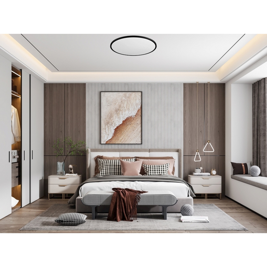 Top Light - Himmennettävä LED-kattovalaisin REVIT LED/70W/230V 3000-6500K halkaisija 75 cm musta + kauko-ohjaus