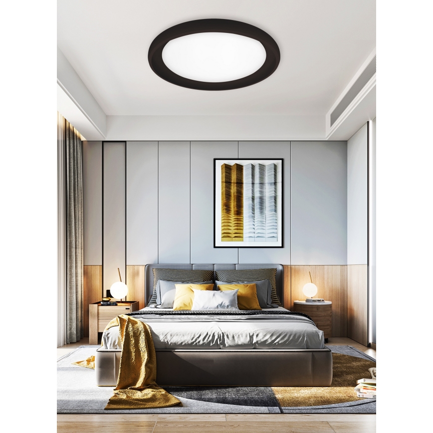Top Light - Himmennettävä LED-kattovalaisin SALERNO LED/60W/230V 3000-6500K halkaisija 60 cm musta + kauko-ohjaus