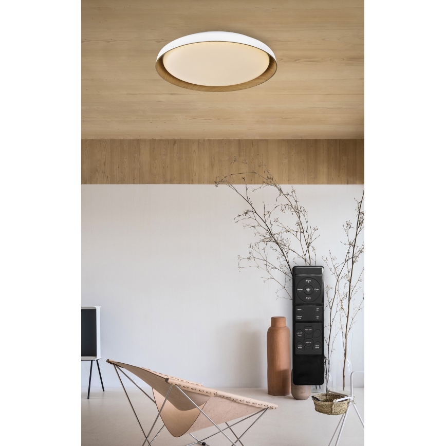 Top Light - Himmennettävä LED-kattovalaisin SATELLITE LED/36W/230V 3000-6500K halkaisija 43 cm valkoinen/ruskea + kauko-ohjaus