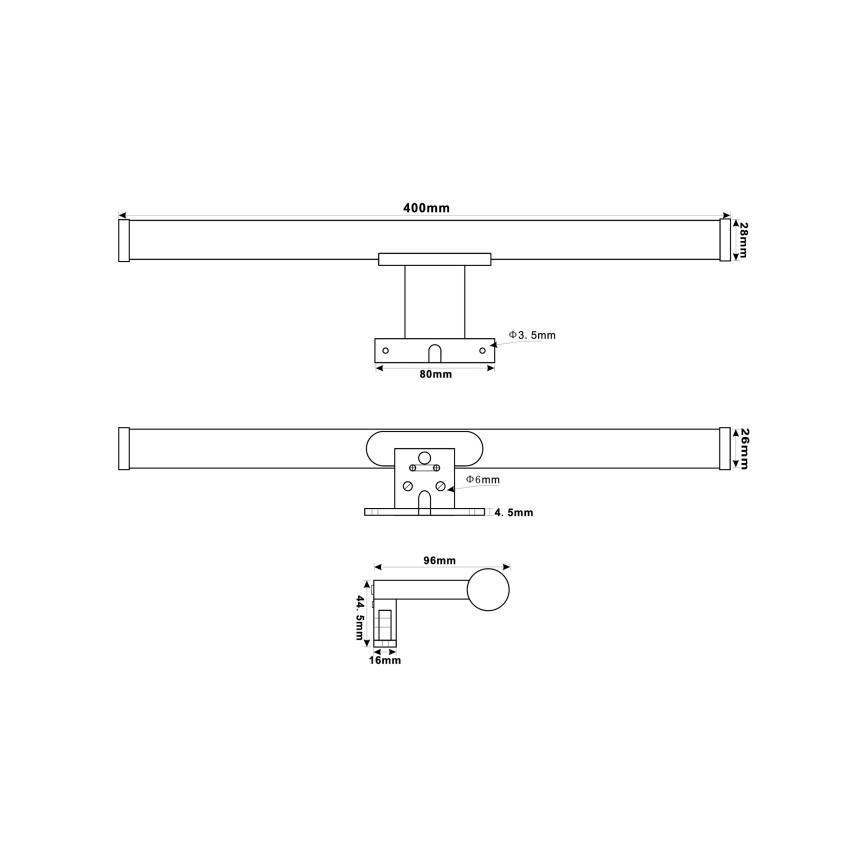 Top Light - Kylpyhuoneen LED-peilivalo OREGON LED/7W/230V 40 cm IP44