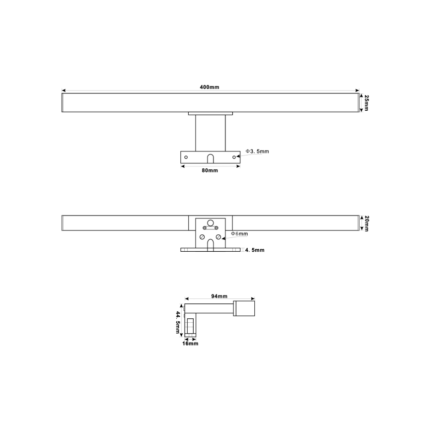 Top Light - Kylpyhuoneen LED-peilivalo OREGON LED/7W/230V 40 cm IP44