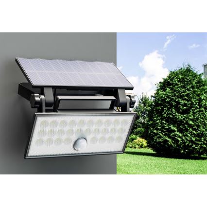 Top Light - LED Aurinkokenno seinävalonheitin anturilla HELEON PRO LED/8W/3,7V IP65 4000K