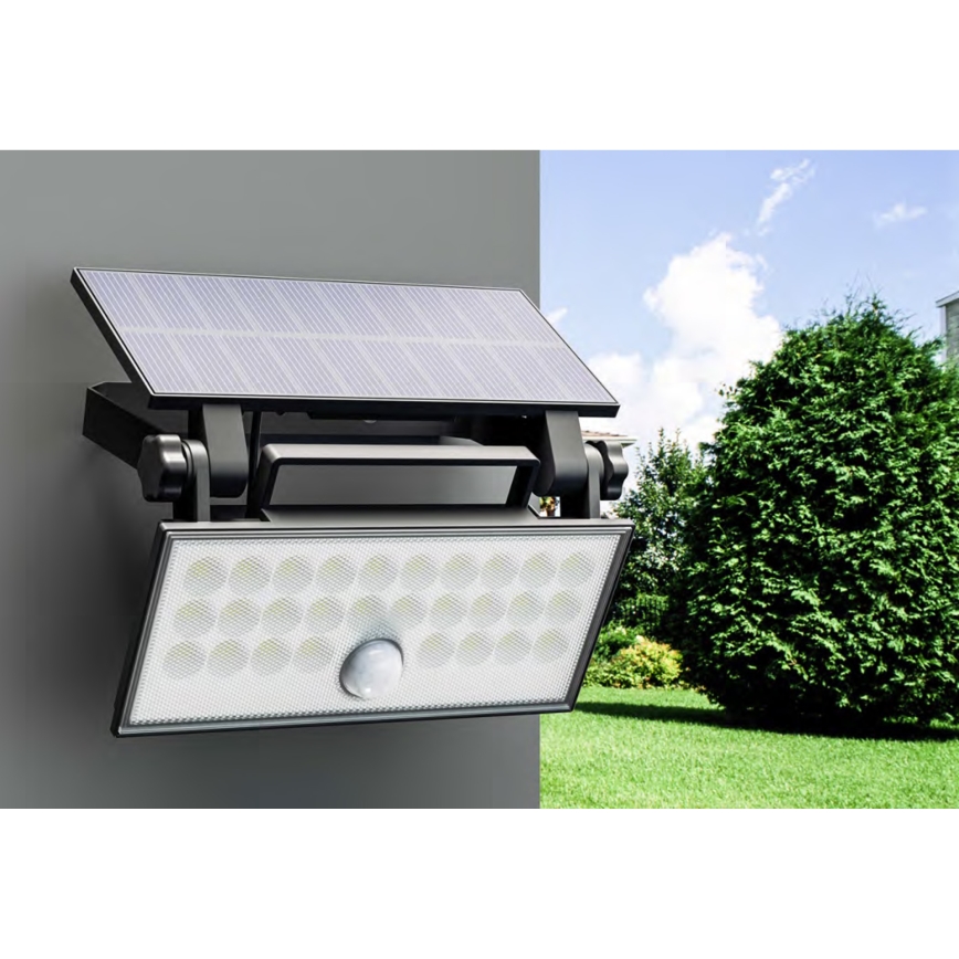 Top Light - LED Aurinkokenno seinävalonheitin anturilla HELEON PRO LED/8W/3,7V IP65 4000K