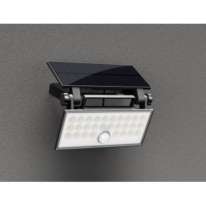 Top Light - LED Aurinkokenno seinävalonheitin anturilla HELEON PRO LED/8W/3,7V IP65 4000K