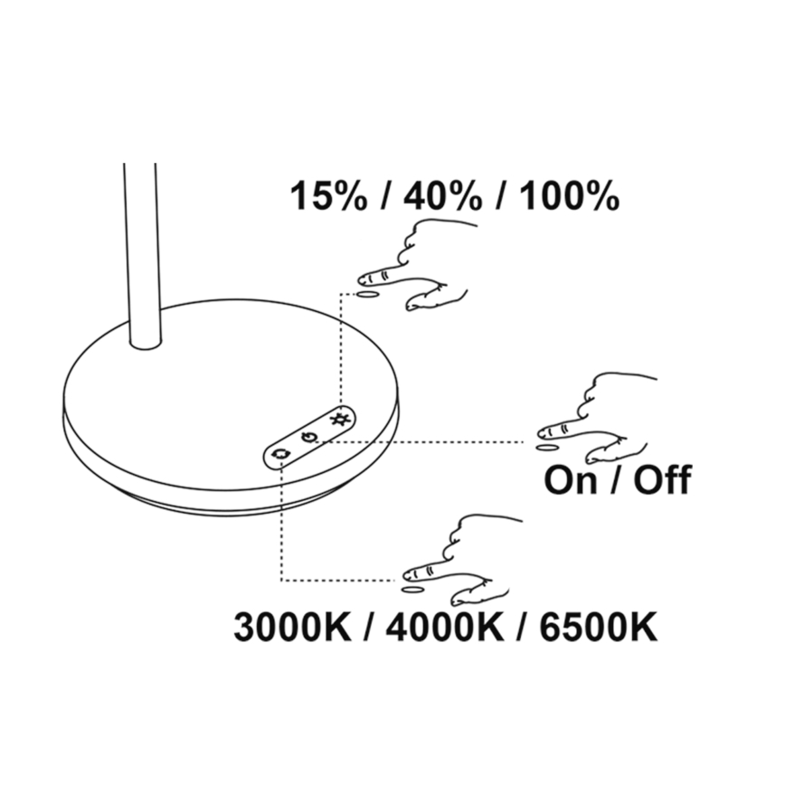 Top Light - LED Himmeä kosketuspöytälamppu BELLA LED/4,8W/5V 3000/4000/6500K musta