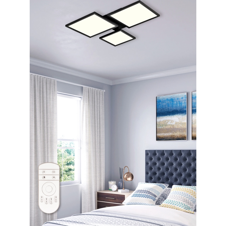 Top Light - LED-himmennyskattokruunu MERKUR LED/50W/230V 3000-6500K musta + kauko-ohjaus