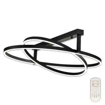Top Light - LED-himmennyskattokruunu SATURN 2xLED/25W/230V musta + kauko-ohjaus