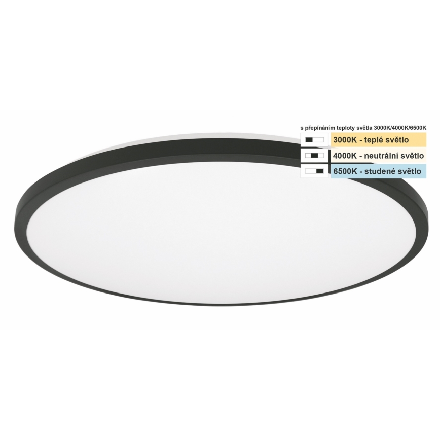 Top Light - LED-kattovalaisin kylpyhuoneeseen ONYX LED/18W/230V IP44 3000/4000/6500K halkaisija 34 cm musta