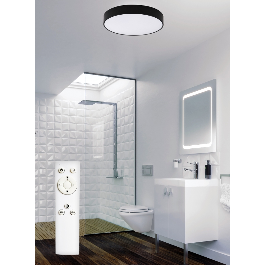 Top Light - Himmennettävä kylpyhuoneen LED-kattovalaisin PETAL LED/48W/230V IP44 3000-6500K halkaisija 48 cm musta + kauko-ohjaus