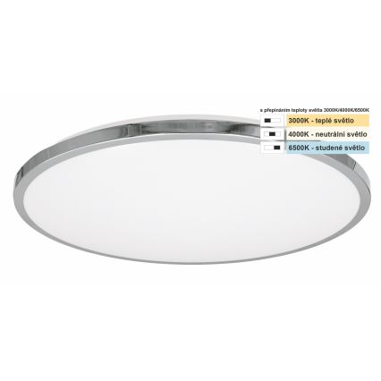 Top Light - LED-kattovalaisin kylpyhuoneeseen SILVER LED/18W/230V IP44 3000/4000/6500K halkaisija 34 cm kiiltävä kromi