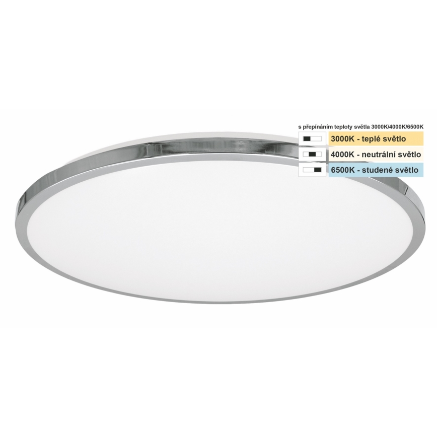 Top Light - LED-kattovalaisin kylpyhuoneeseen SILVER LED/18W/230V IP44 3000/4000/6500K halkaisija 34 cm kiiltävä kromi