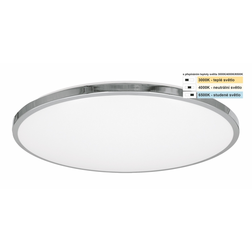 Top Light - LED-kattovalaisin kylpyhuoneeseen SILVER LED/24W/230V IP44 3000/4000/6500K halkaisija 39 cm kiiltävä kromi