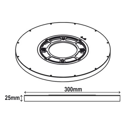 Top Light - LED-kattovalaisin REVIT LED/24W/230V 3000/4000/6500K halkaisija 30 cm musta