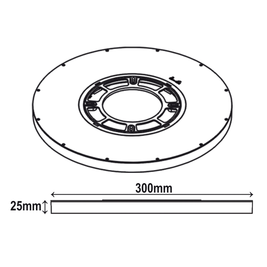 Top Light - LED-kattovalaisin REVIT LED/24W/230V 3000/4000/6500K halkaisija 30 cm musta