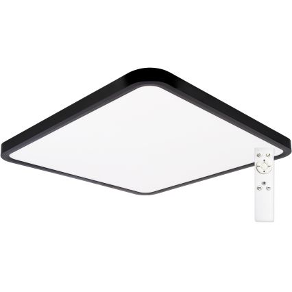 Top Light - Himmennettävä LED-kattovalaisin REVIT LED/50W/230V 3000-6500K 50x50 cm musta + kauko-ohjaus