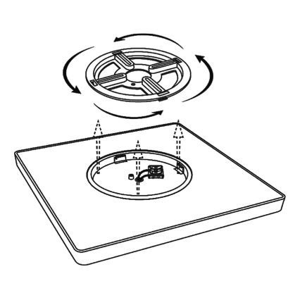 Top Light - Himmennettävä LED-kattovalaisin REVIT LED/50W/230V 3000-6500K 50x50 cm musta + kauko-ohjaus