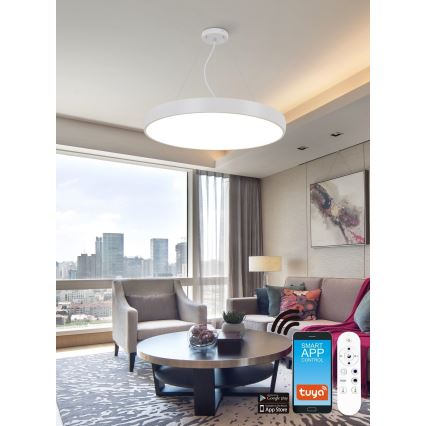 Top Light - LED RGB Himmennettävä kattokruunu johdossa METAL LED/60W/230V Wi-Fi Tuya valkoinen + kauko-ohjaus