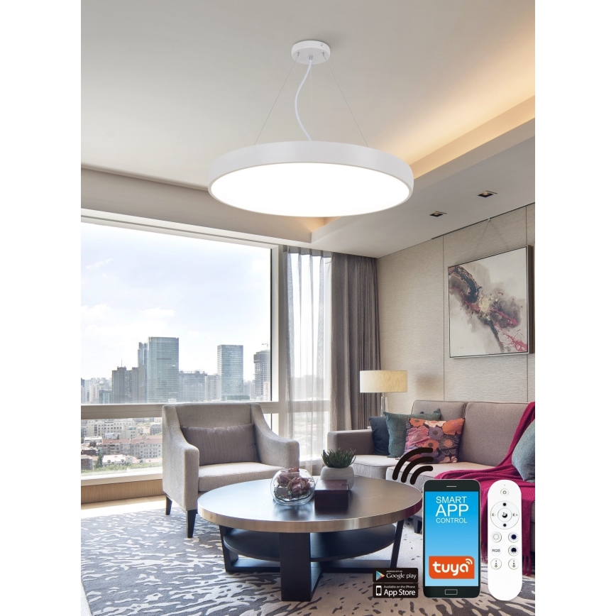Top Light - LED RGB Himmennettävä kattokruunu johdossa METAL LED/60W/230V Wi-Fi Tuya valkoinen + kauko-ohjaus