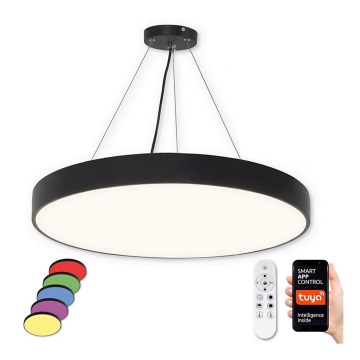 Top Light - LED RGB Himmennettävä kattokruunu johdossa METAL LED/60W/230V Wi-Fi Tuya musta + kauko-ohjaus