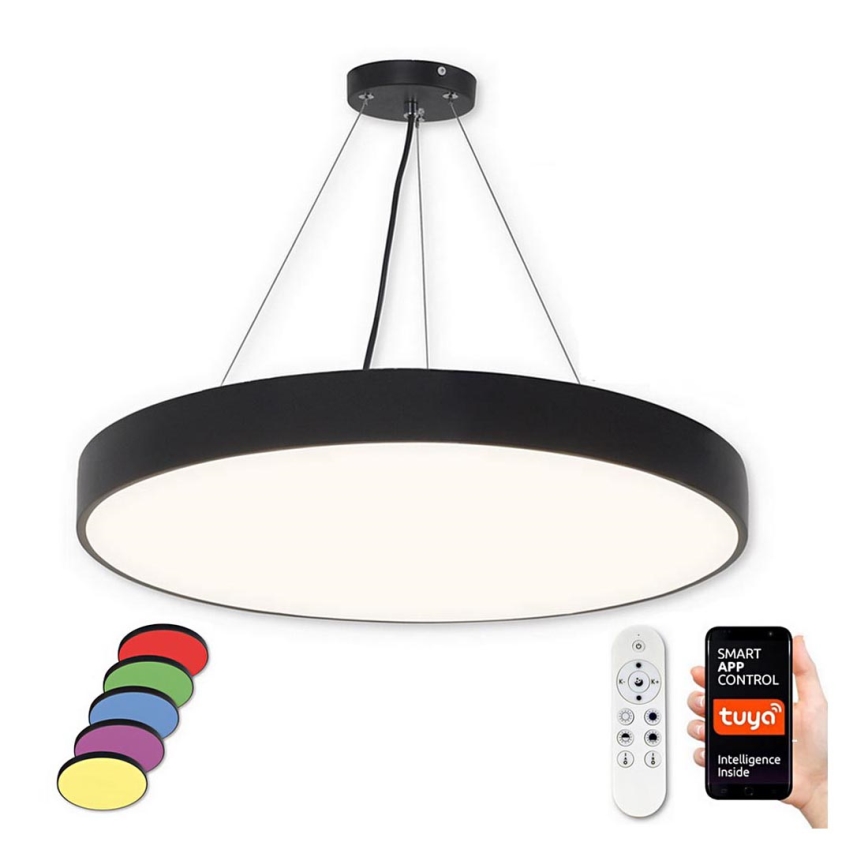 Top Light - LED RGB Himmennettävä kattokruunu johdossa METAL LED/60W/230V Wi-Fi Tuya musta + kauko-ohjaus