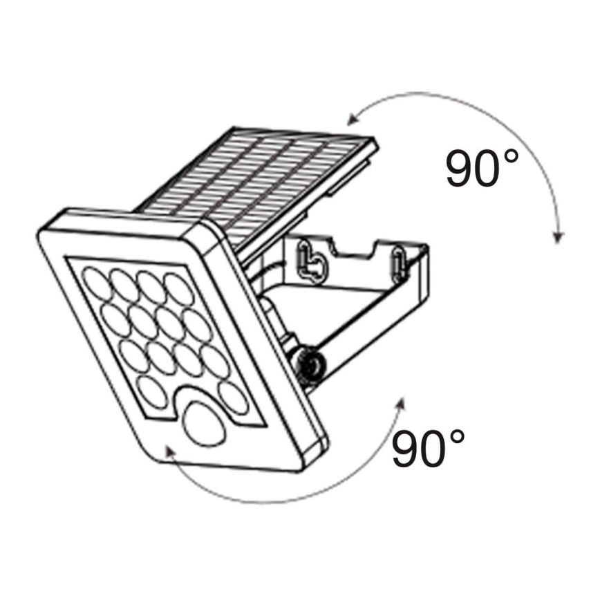 Top Light - LED Solar seinä valonheitin anturilla HELEON S LED/5W/3,7V IP65 4000K 1800 mAh