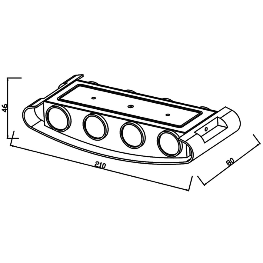 Top Light - LED-ulkoseinävalaisin RAY LED/8W/230V IP44 4000K musta