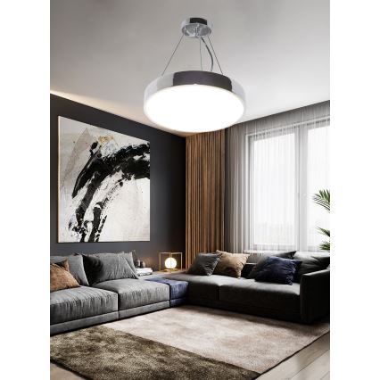Top Light Metalli 40CRZ +kaukosäädin - Himmennettävä LED-kattokruunu johdossa METAL LED/51W/230V kiiltävä kromi + kauko-ohjaus