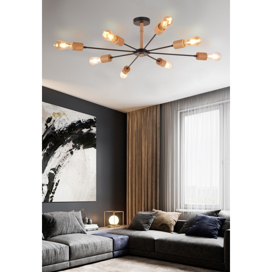 Top Light Star 8 - Riippukattokruunu STAR 8xE27/40W/230V mänty