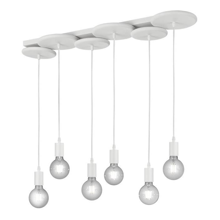 Trio - Kattokruunu johdossa DISCUS 6xE27/28W/230V valkoinen