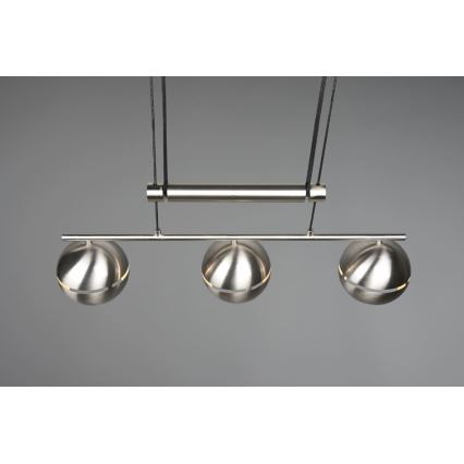 Trio - Kattokruunu johdossa FLETCHER 3xE14/40W/230V mattakromi