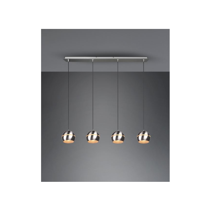 Trio - Kattokruunu johdossa FLETCHER 4xE14/40W/230V mattakromi