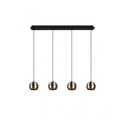 Trio - Kattokruunu johdossa FLETCHER 4xE14/40W/230V messinki