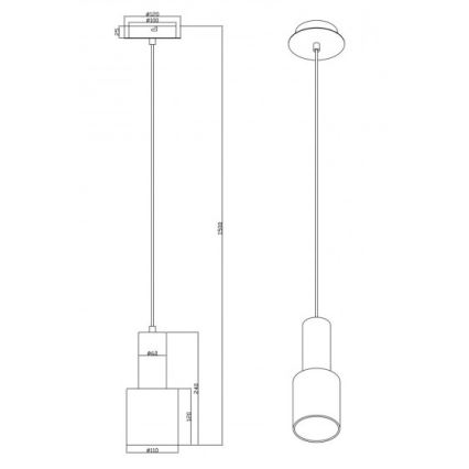 Trio - Kattokruunu johdossa WAILER 1xGU10/5W/230V beige