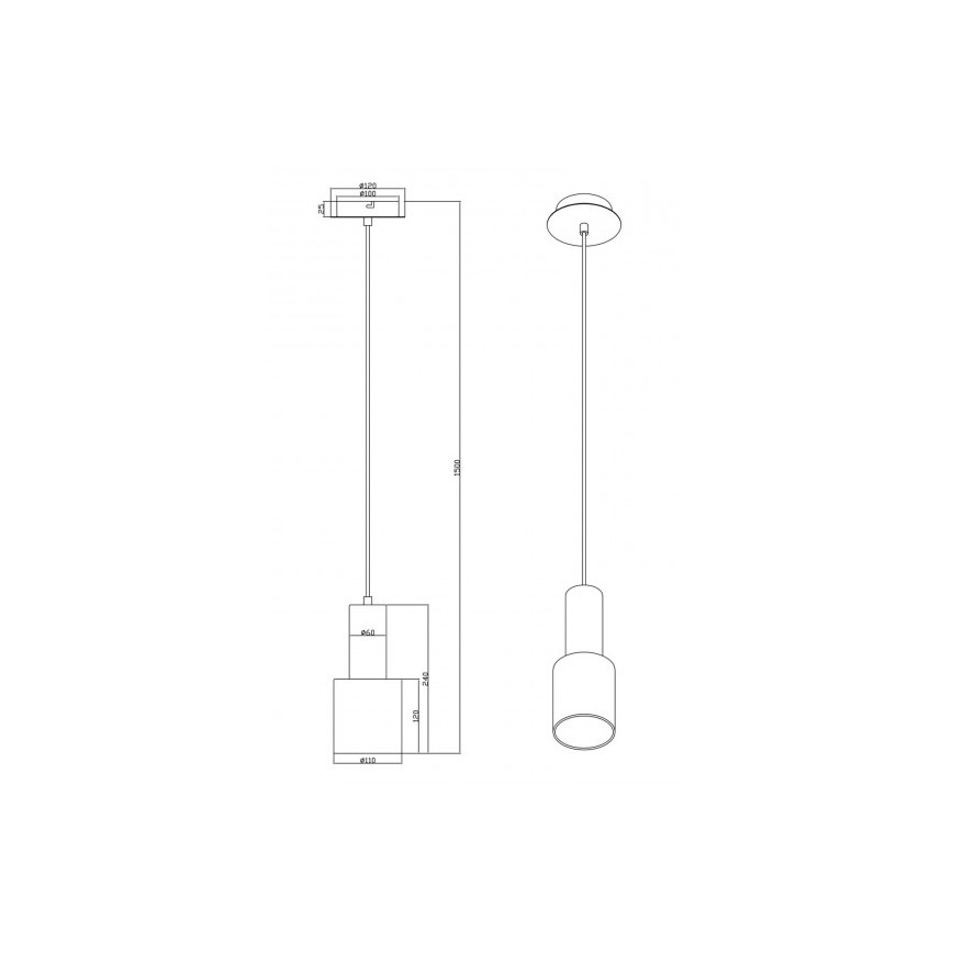 Trio - Kattokruunu johdossa WAILER 1xGU10/5W/230V harmaa