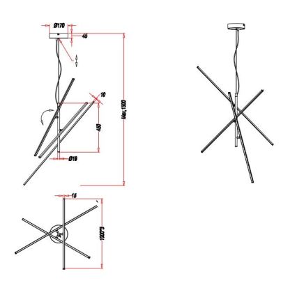 Trio - LED Himmennettävä kattokruunu johdossa TIRIAC 3xLED/8,5W/230V valkoinen