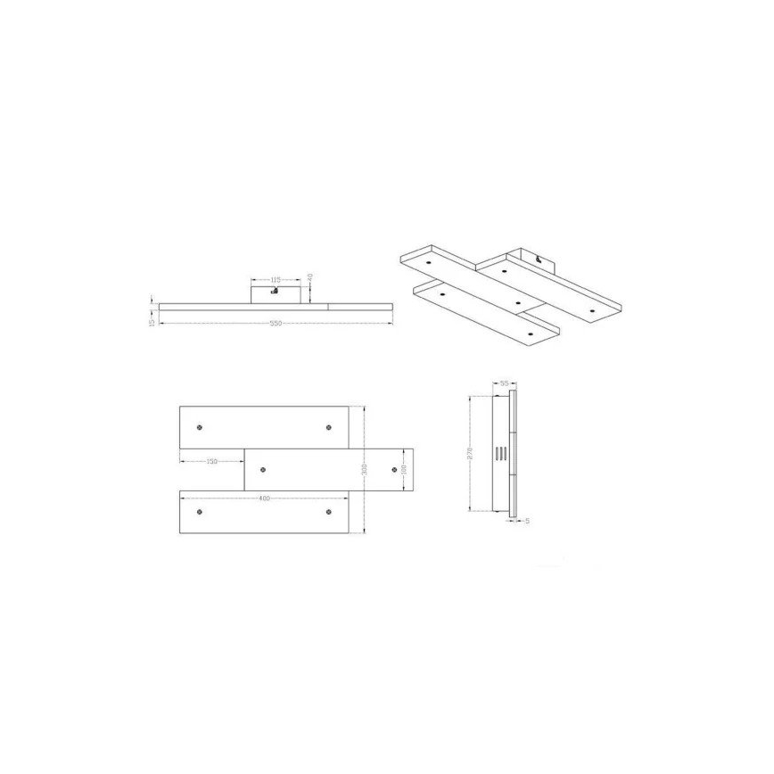 Trio - LED-kattovalaisin DENVER 3xLED/10W/230