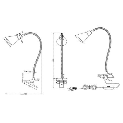 Trio - LED-lamppu kiinnikkeellä PRETO LED/4,1W/230V