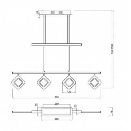 Trio - LED Riippuvalaisin PARADOX 4xLED/4,3W/230V