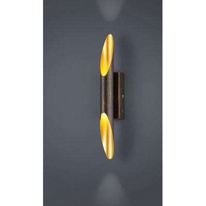 Trio - LED-seinävalaisin BOLERO 2xLED/3,1W/230V CRI 90 kupari