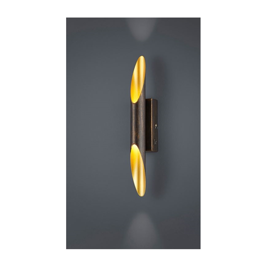 Trio - LED-seinävalaisin BOLERO 2xLED/3,1W/230V CRI 90 kupari