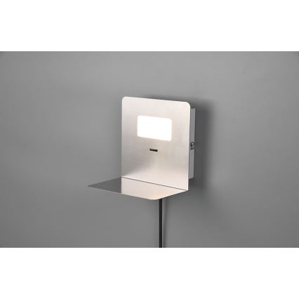 Trio - LED-seinävalaisin hyllyllä ALOFT LED / 3W / 230V + USB-portti