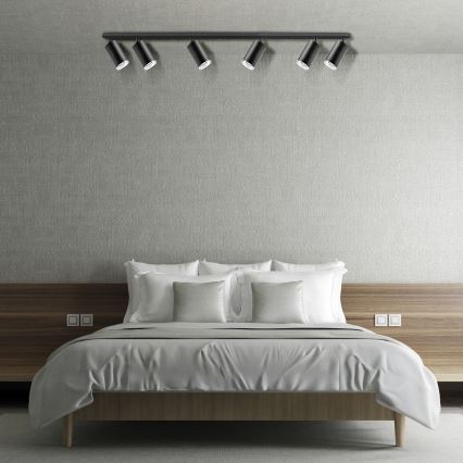 TURYN LED RGBW himmennettävä kylpyhuoneen spot-valaisin 6xGU10/6,5W/230V 2700-6500K Wi-Fi IP44 musta