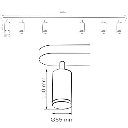 TURYN LED RGBW himmennettävä kylpyhuoneen spot-valaisin 6xGU10/6,5W/230V 2700-6500K Wi-Fi IP44 musta