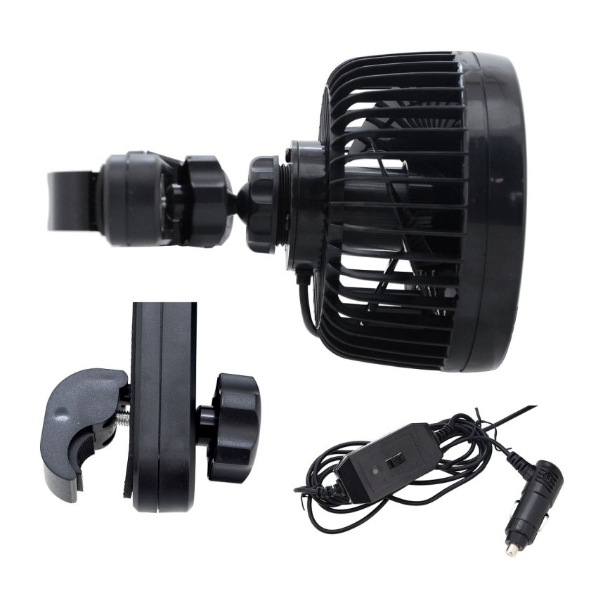 Tuuletin auton niskatukeen 4W/12V musta