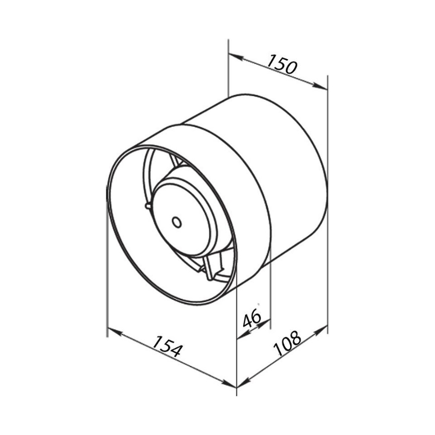 Tuuletin VENTS 150VKO potr.15cm