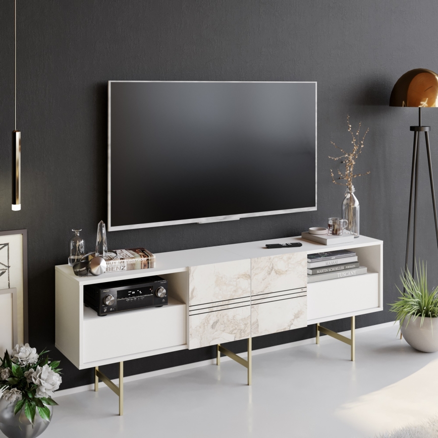TV-pöytä DERIN 64,7x180 cm valkoinen
