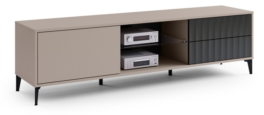 TV-pöytä kanssa drawers RONJA taupe/musta