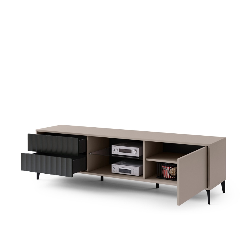 TV-pöytä kanssa drawers RONJA taupe/musta