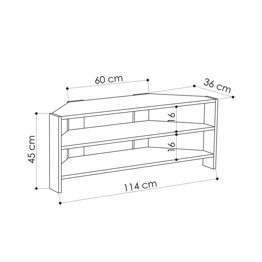 TV pöytä THALES 45x114 cm tammi